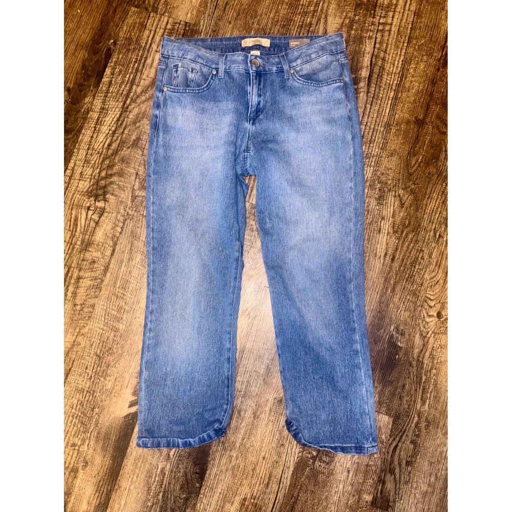 Vintage America Blues Boho Crop Jeans Womens 6 Medium Wash Straight Leg Denim